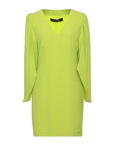 FEDERICA TOSI Short dress Lime green 53% Viscose, 47% Acetate, PBT - Polybutylene terephthalate, Polyamide