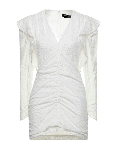 ISABEL MARANT Tubino Bianco 100% Cotone, Poliestere, Seta