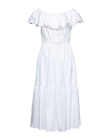 FEDERICA TOSI Midi dress White 76% Cotton, 24% Silk