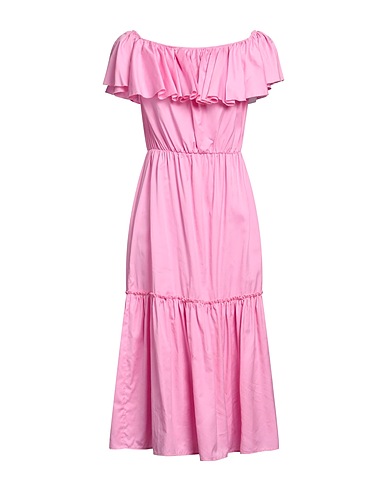 FEDERICA TOSI Midi dress Pink 76% Cotton, 24% Silk