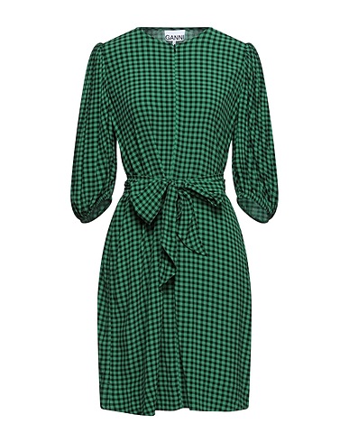 GANNI Kurzes Kleid Grün 53% Viskose, 47% Viskose EcoVero™