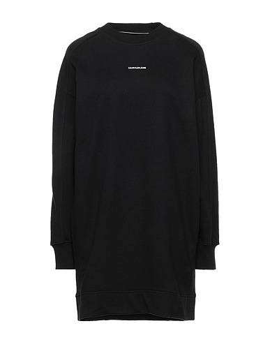 CALVIN KLEIN JEANS Short dress MICRO BRANDING DRESS Black 100% Organic cotton