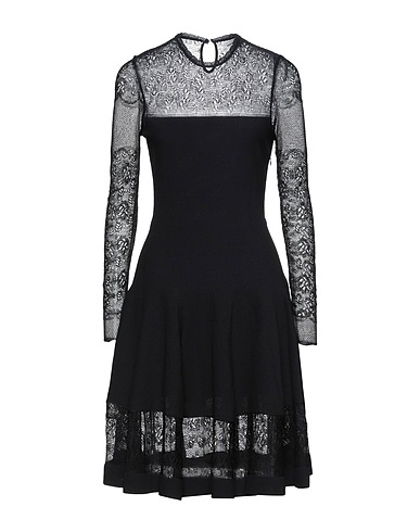 MCQUEEN ひざ丈ワンピース ブラック レーヨン 88% / ナイロン 5% / ポリエステル 5% / ポリウレタン 2%