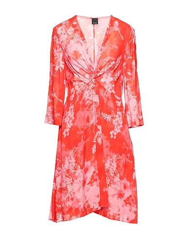 PINKO Midi dress Coral 100% Viscose