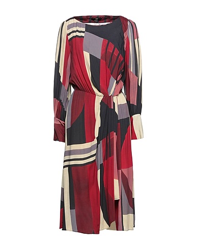 SEVENTY VENEZIA Midi dress Burgundy 100% Viscose