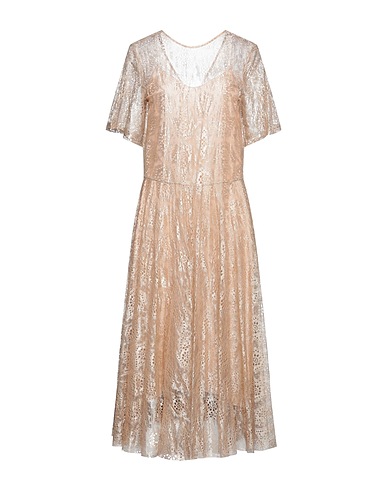 FORTE_FORTE Midi dress Sand 100% Cupro
