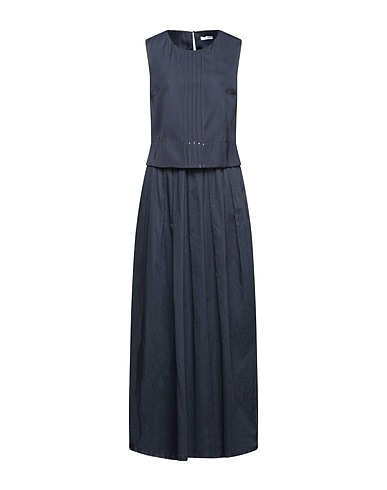 PESERICO Long dress Midnight blue 67% Cotton, 33% Silk, Viscose