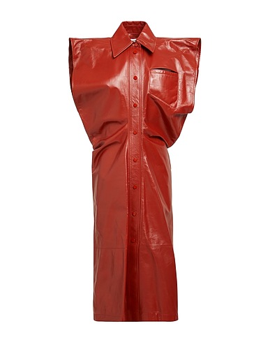 BOTTEGA VENETA Μίντι φόρεμα Χρώμα σκουριάς 100% Δέρμα αρνιού