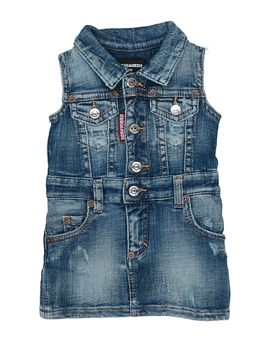 DSQUARED2 Vestido para bebé  Blue 98% Cotton, 2% Elastane, Bovine leather