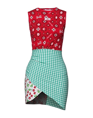 GCDS Sheath dress Red 67% Viscose, 29% Polyester, 4% Polyamide