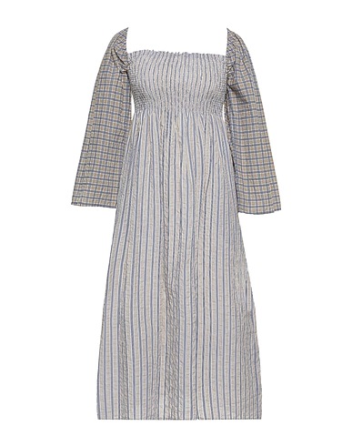 BAUM UND PFERDGARTEN Midi dress Khaki 99% Cotton, 1% Elastane
