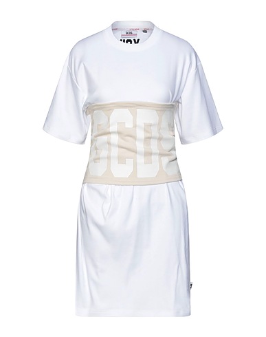 GCDS Robe courte Blanc 100% Coton