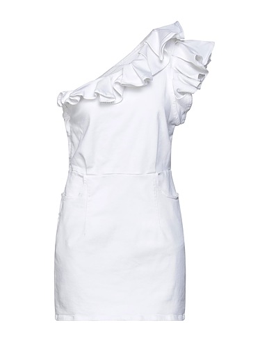VICOLO Robe asymétrique Blanc 92% Coton, 6% Élastomultiester, 2% Élasthanne