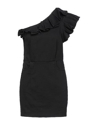 VICOLO Denim dress Black 92% Cotton, 6% Elastomultiester, 2% Elastane