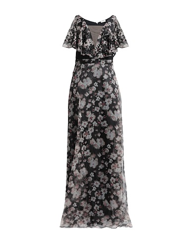 ELISABETTA FRANCHI Vestito lungo RED CARPET Nero 100% Poliestere, Poliammide