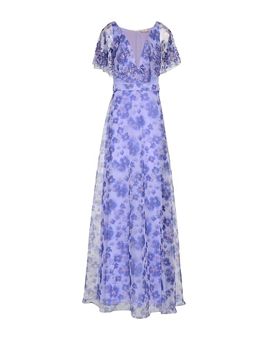 ELISABETTA FRANCHI Long dress RED CARPET Purple 100% Polyester, Polyamide