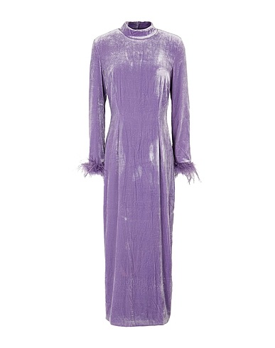 8 by YOOX Vestito lungo VELVET MIDI DRESS
 Lilla 72% Viscosa, 20% Poliammide, 8% Elastan