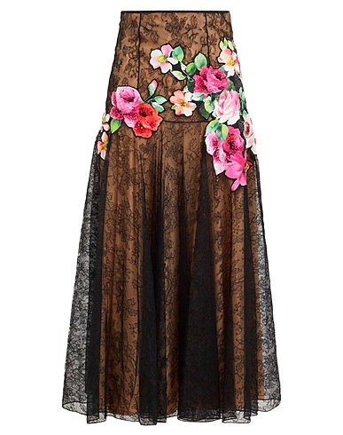 BLUMARINE Long skirt Black 50% Cotton, 50% Polyamide, Viscose, Elastane