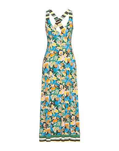 M MISSONI Long dress Green 93% Viscose, 7% Elastane, Cotton