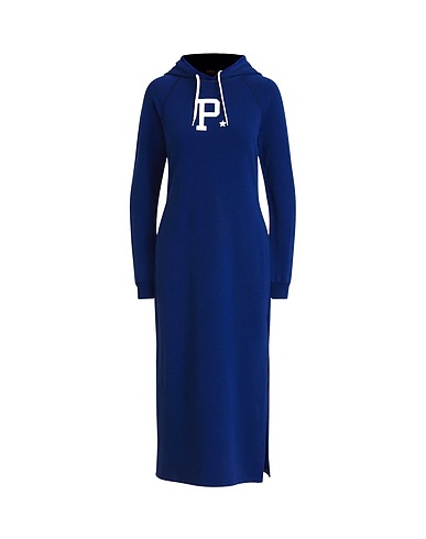 POLO RALPH LAUREN Midi dress LETTER LOGO FLEECE DRESS
 Blue 58% Cotton, 38% Lyocell, 4% Elastane
