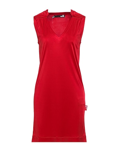 LOVE MOSCHINO Sheath dress Red 100% Acetate
