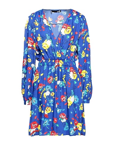 LOVE MOSCHINO Pleated dress Bright blue 100% Viscose