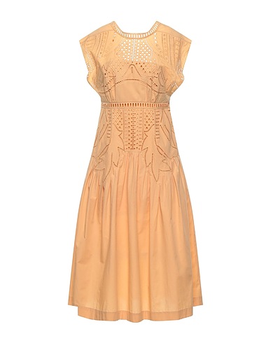 ALBERTA FERRETTI Midi dress Apricot 100% Cotton, Polyester