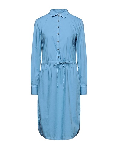 HER SHIRT HER DRESS Vestito chemisier Avio 97% Cotone, 3% Elastan