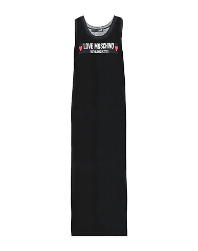 LOVE MOSCHINO Long dress Black 90% Cotton, 10% Silk