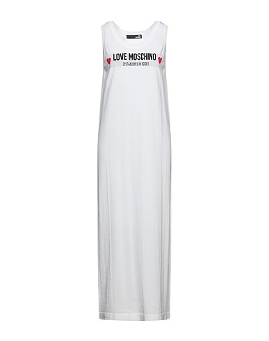 LOVE MOSCHINO Long dress Ivory 90% Cotton, 10% Silk