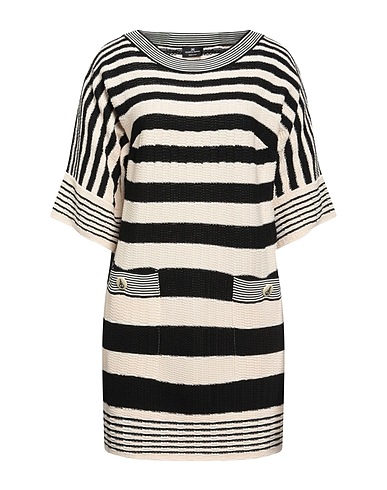 ELISABETTA FRANCHI Short dress Black 60% Cotton, 40% Viscose