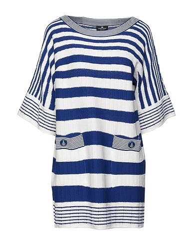 ELISABETTA FRANCHI Vestito corto Blu 60% Cotone, 40% Viscosa