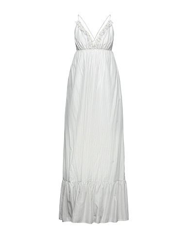 MANILA GRACE Vestito lungo Bianco 96% Cotone, 2% Poliestere, 2% Poliammide
