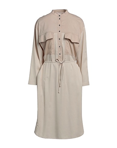 8PM Midi dress Beige 100% Viscose, Cotton
