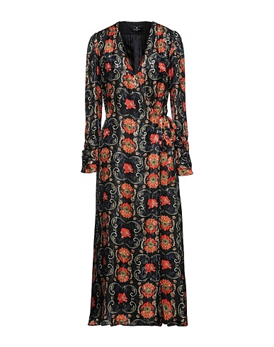 ETRO Long dress Black 65% Silk, 35% Polyamide