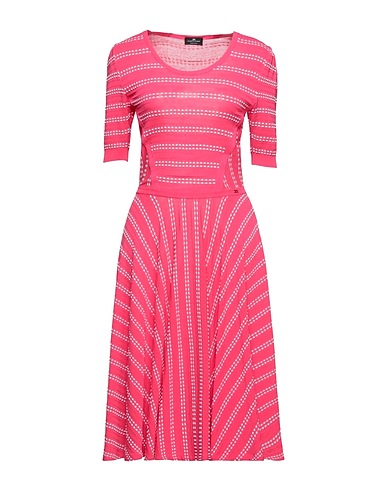 ELISABETTA FRANCHI Midi dress Fuchsia 78% Viscose, 22% Polyester, Cotton