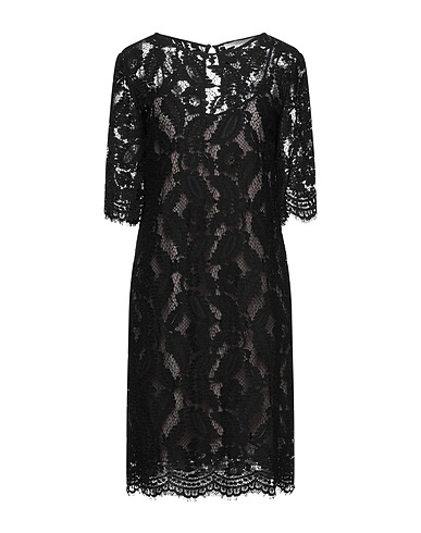 SEVENTY VENEZIA Midi dress Black 40% Cotton, 40% Viscose, 20% Polyamide