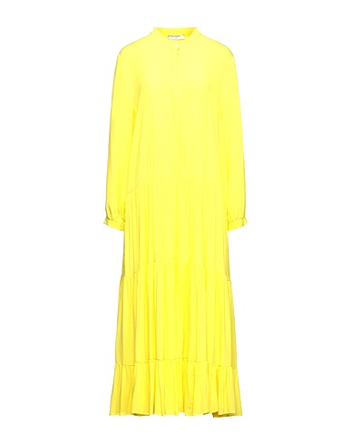 BEATRICE .B Midi dress Yellow 65% Acetate, 35% Silk, Viscose