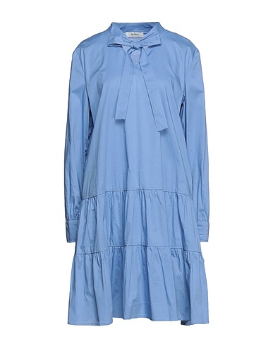 ALPHA STUDIO Short dress Pastel blue 98% Cotton, 2% Elastane
