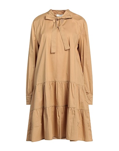 ALPHA STUDIO Short dress Camel 98% Cotton, 2% Elastane