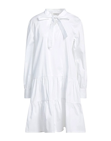 ALPHA STUDIO Short dress White 98% Cotton, 2% Elastane
