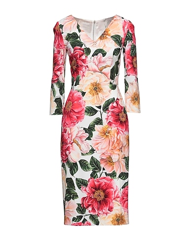 DOLCE&GABBANA Midi dress White 97% Viscose, 3% Elastane
