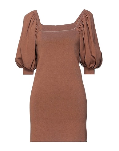 SEMICOUTURE DRESSES Brown 65% Viscose, 35% Polyamide