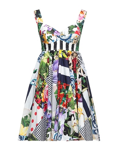 DOLCE&GABBANA Short dress White 80% Cotton, 16% Polyamide, 4% Elastane