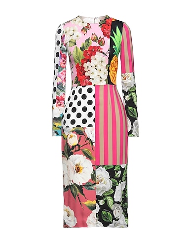 DOLCE&GABBANA Midi dress Pink 94% Silk, 6% Elastane
