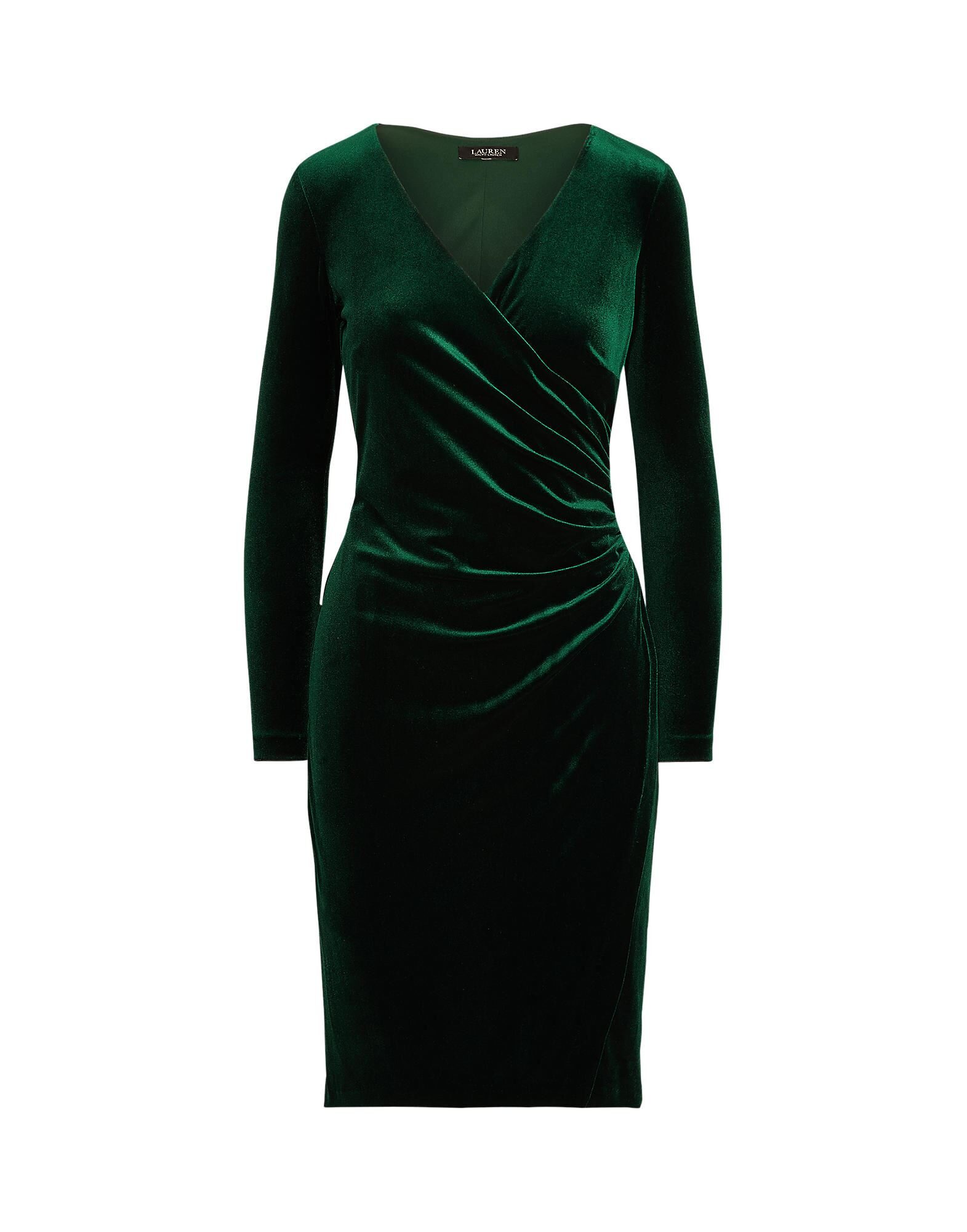 velvet surplice dress