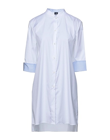 FAY Shirt dress White 96% Cotton, 4% Elastane, Polyamide
