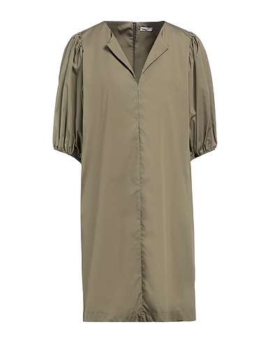 ROSSOPURO Vestito corto Verde militare 100% Cotone