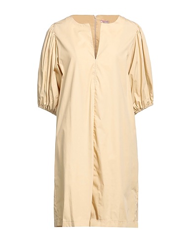 ROSSOPURO Vestito corto Beige 100% Cotone