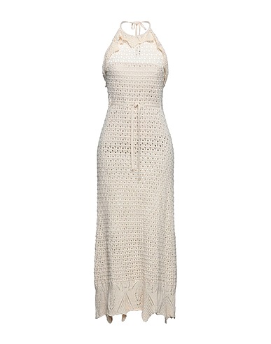 PINKO Long dress Beige 100% Cotton